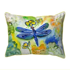 Betsy Drake Dragonfly's Garden Large Pillow 16x20