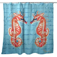 Betsy Drake Coral Seahorse Shower Curtain