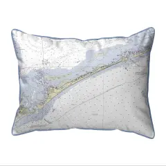 Ocracoke Inlet, NC Nautical Map Pillow 20x24 &ndash; Extra Large Zippered