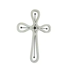 16 Inch Wooden Metal Scroll Cross Wall Hanging Home Decor Modern Decorative Art