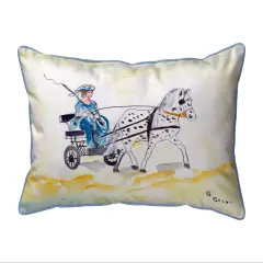 Betsy Drake Carriage & Horse Small Indoor/Outdoor Pillow 11x14