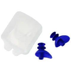 Pool Central Blue Molded Silicon Ear Plugs Swimming Pool Accessories with Case