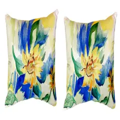 Pair of Betsy Drake Betsy&rsquo;s Sunflower No Cord Pillows 16 Inch X 20 Inch