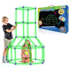 Fun Forts Glow Fort Building Kit for Kids - 81 Pack