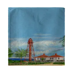 Betsy Drake Sanibel Lighthouse, FL Beach Towel Multicolor