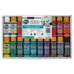DecoArt Americana Acrylic Paint - Value Set, Set of 16, Assorted Colors, 2 oz, Bottles