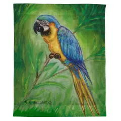 Betsy Drake Blue Macaw Outdoor Wall Hanging 24x30