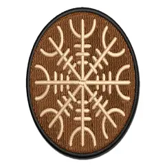 Aegishjalmur Helm of Awe Rune Viking Symbol of Protection Multi-Color Embroidered Iron-On or Hook & Loop Patch Applique