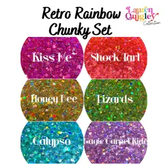 Glitter Retro Rainbow Chunky Set by Glitter Heart Co.&trade;