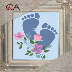 Collection D'Art Needlepoint Tapestry Kit 5.5"X7"-Footprints - Baby Boy