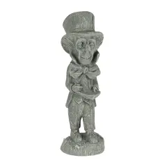 Mad Hatter Alice in Wonderland Light Gray Finish Statue 19 in-CEMENT