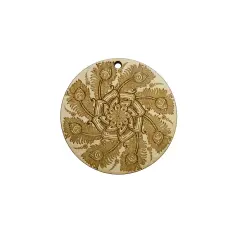 Peacock Feather Ornament - Raw Wood