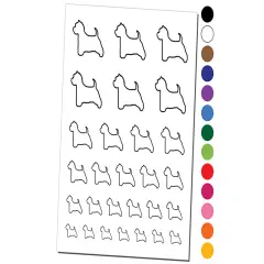 Westie West Highland White Terrier Dog Outline Temporary Tattoo Water Resistant Fake Body Art Set Collection Red