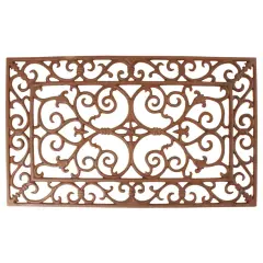 Esschert Design Classic Rectangle Cast Iron Door Mat 22.9 x 13.4 in Antique Brown