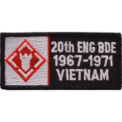 U.S. Army 20th Engineer Brigade 1967-1971 Vietnam Patch 4.25"