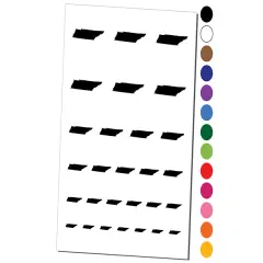 Tennessee State Silhouette Temporary Tattoo Water Resistant Fake Body Art Set Collection Orange