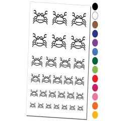 Silly Crab Temporary Tattoo Water Resistant Fake Body Art Set Collection Dark Green