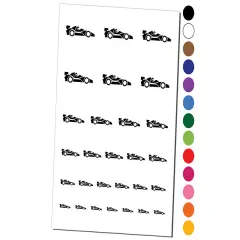 Racing Car Racecar Vehicle Automobile Temporary Tattoo Water Resistant Fake Body Art Set Collection Dark Blue