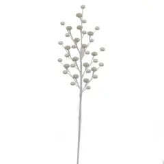 White Berry Stems with 35 Lifelike Berries | 19-Inch | Holiday Xmas Picks | Trees, Wreaths, & Garlands | Christmas Berries | Home & Office Decor (Set of 24)