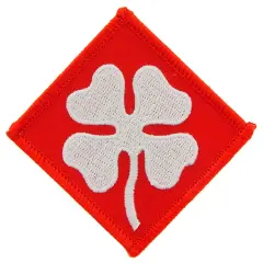 U.S. Army 4th Army Patch Red & White 3"'