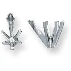 Platinum 6 Prong Pear V-End Setting 4.5mm