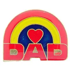Heart & Rainbow Dad Pin 1"