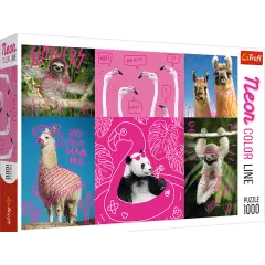 1000 Piece Jigsaw Puzzles, Crazy Animals, Silly Animals, Panda, Llama, Sloth, Flamingo, Adult Puzzles, Trefl 10594