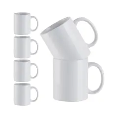 11oz White Ceramic Sublimation Mugs - 6 Pack