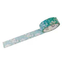 Wrapables Flowers and Greens Washi Masking Tape, 15mm x 7m White Flowers