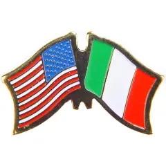 American & Italy Flags Pin 1"