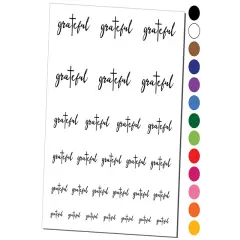 Inspirational Grateful with Cross Christianity Temporary Tattoo Water Resistant Fake Body Art Set Collection Light Green