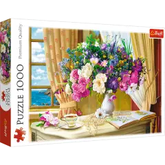 1000 Piece Jigsaw Puzzle, Flowers in The Morning, Painting Puzzle, Plants and Flower Puzzle, Adult Puzzles, Trefl 10526