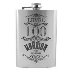 8oz wow level 100 warrior Stainless Steel Flask