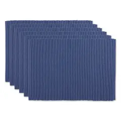 DII French Blue Ribbed Placemat Set/6