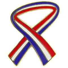 USA Red White & Blue Ribbon Pin 1"