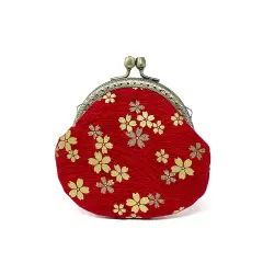 Wrapables Stylish Decorative Coin Purse, Clasp Wallet Red Blossoms