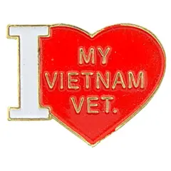 I Love My Vietnam Vet Pin 1"