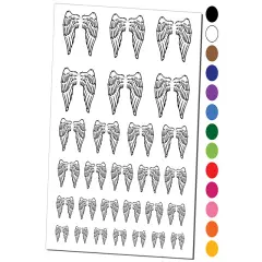 Folded Angel Wings Feathers Temporary Tattoo Water Resistant Fake Body Art Set Collection White