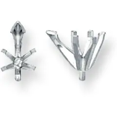 Platinum 6 Prong Pear Peg V-End Setting 5mm