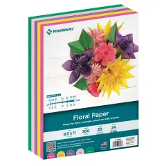 Printworks Floral Paper, Includes Fuchsia, Daffodil, Purple, Pink and Green Paper, 8 &frac12;&rdquo; x 11&rdquo;, 300 Sheets (00607)