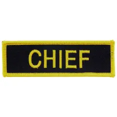 EagleEmblems PM3404 Patch-FIRE,TAB,Chief (YLW/BLK) (1.25x4'')