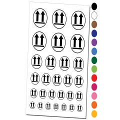 This Side Up Symbol Icon Temporary Tattoo Water Resistant Fake Body Art Set Collection Dark Green