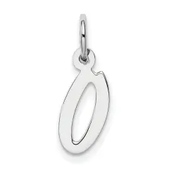 Sterling Silver Small Initial Letter O Charm Pendant Jewerly 19mm x 8mm