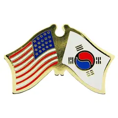 American & Korea Flags Pin 1"