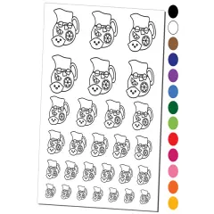 Pitcher of Lemonade with Happy Lemon Temporary Tattoo Water Resistant Fake Body Art Set Collection Red