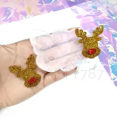 Cute Reindeer Dangle Earring Mold with 3D Nose | Christmas Mold(C3)