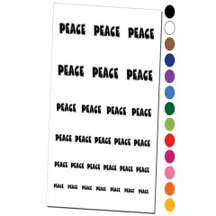 Peace Fun Text Temporary Tattoo Water Resistant Fake Body Art Set Collection Light Pink