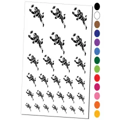 Cartoon American Football Catching Ball Temporary Tattoo Water Resistant Fake Body Art Set Collection White