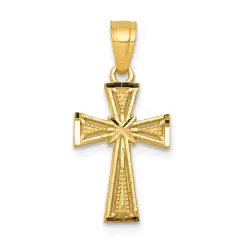 10K Gold Cross Pendant Charm Jewelry 20 x 11mm