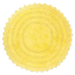 DII White Large Oval Crochet Bath Mat